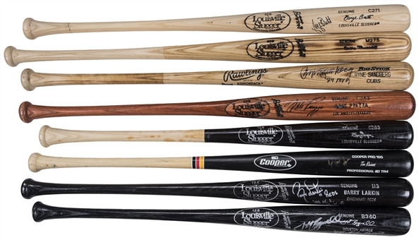 Lot of (8) Hall of Famers Signed Bats From Terry Pendleton Collection (Pendleton LOA & Beckett)